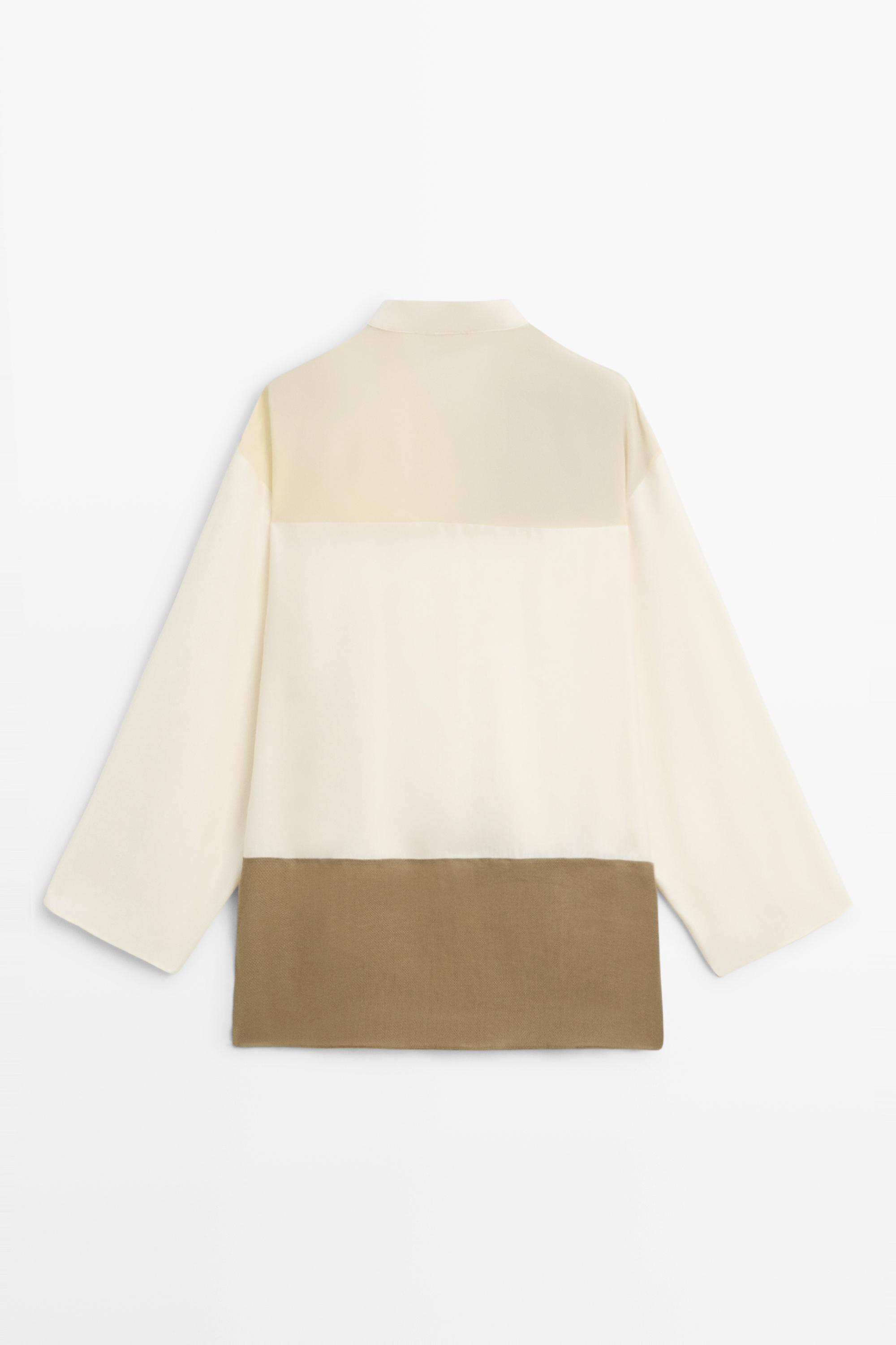 Chemisier fluide patchwork col officier